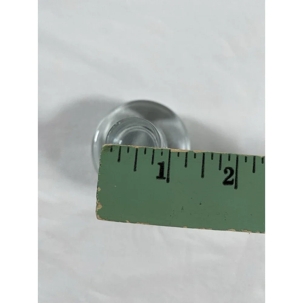 Vintage Large Heavy Clear Glass Round Mushroom Stopper Only #642 READ